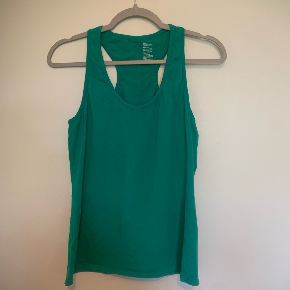 Pact Organic Tank Top Green Medium